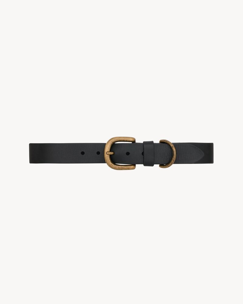 D-ring buckle belt in leather