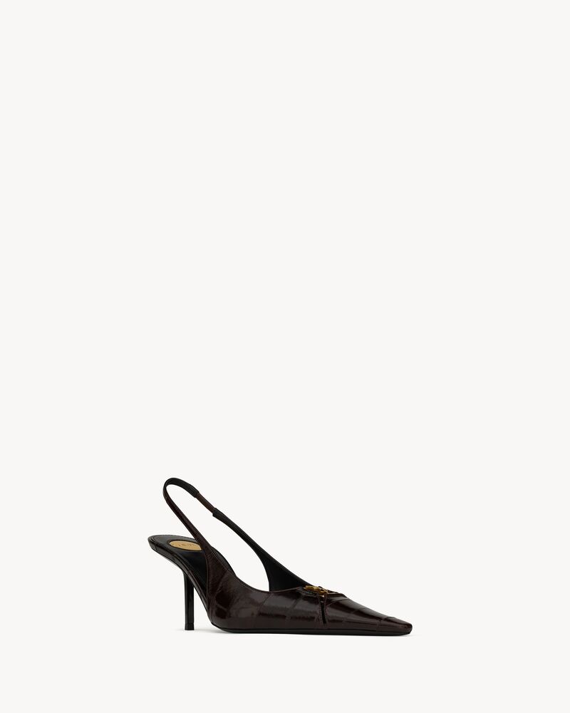 Zapatos de salón slingback Babylone Breteuil de piel de hagfish