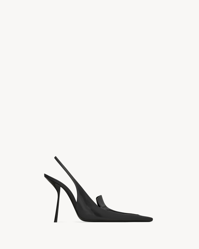 VOLTAIRE slingback pumps in glazed leather
