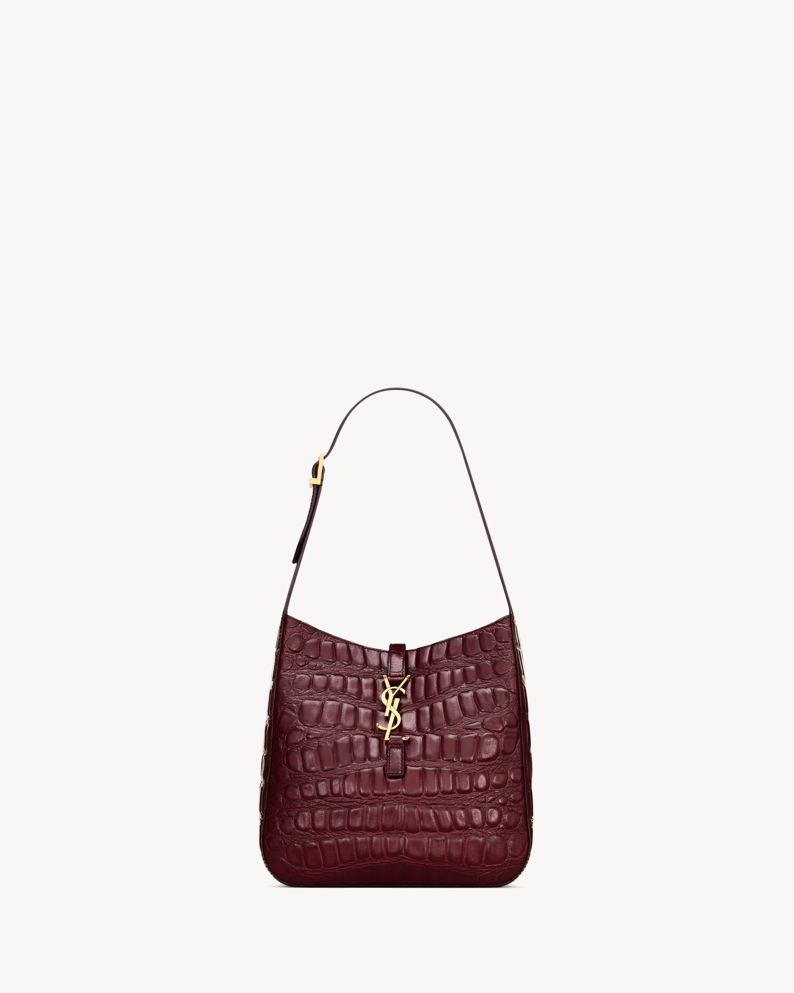 LE 5 À 7 supple small in crocodile-embossed leather