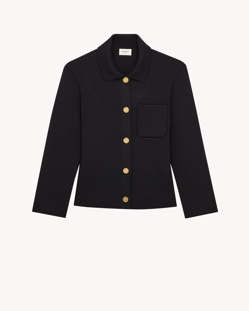 Polo-Cardigan aus Wolle