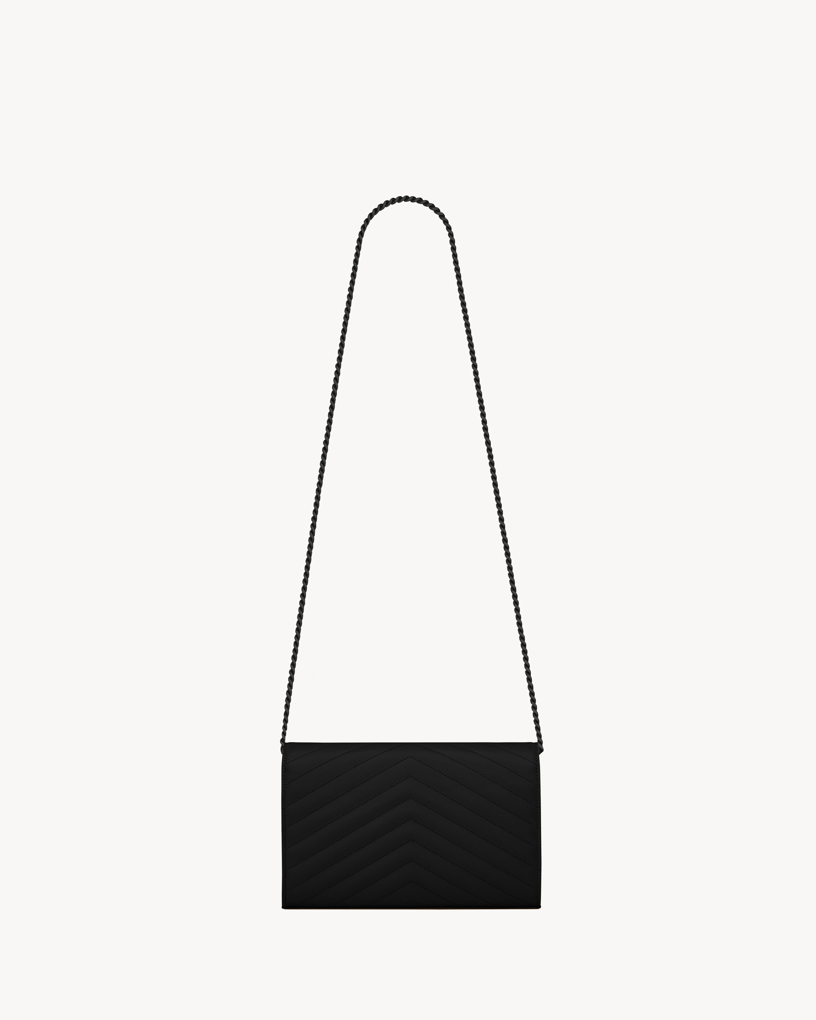 Klassisches CASSANDRE Portemonnaie mit Kette aus Leder mit Grain-de-Poudre-Prägung