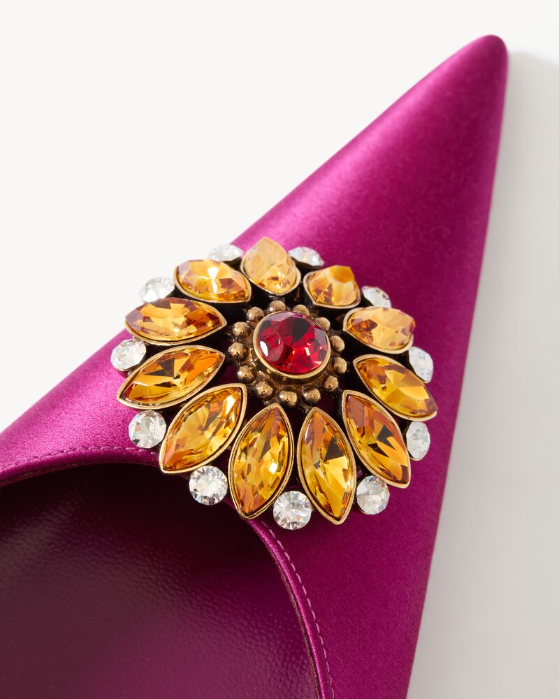 COSMO mules in satin crepe and crystals