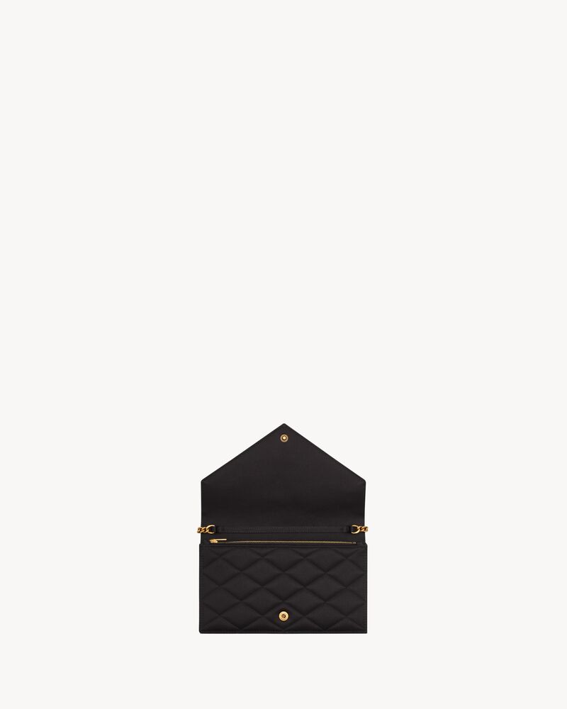 PARIS chain wallet in satin in Black | Saint Laurent | YSL US | ID