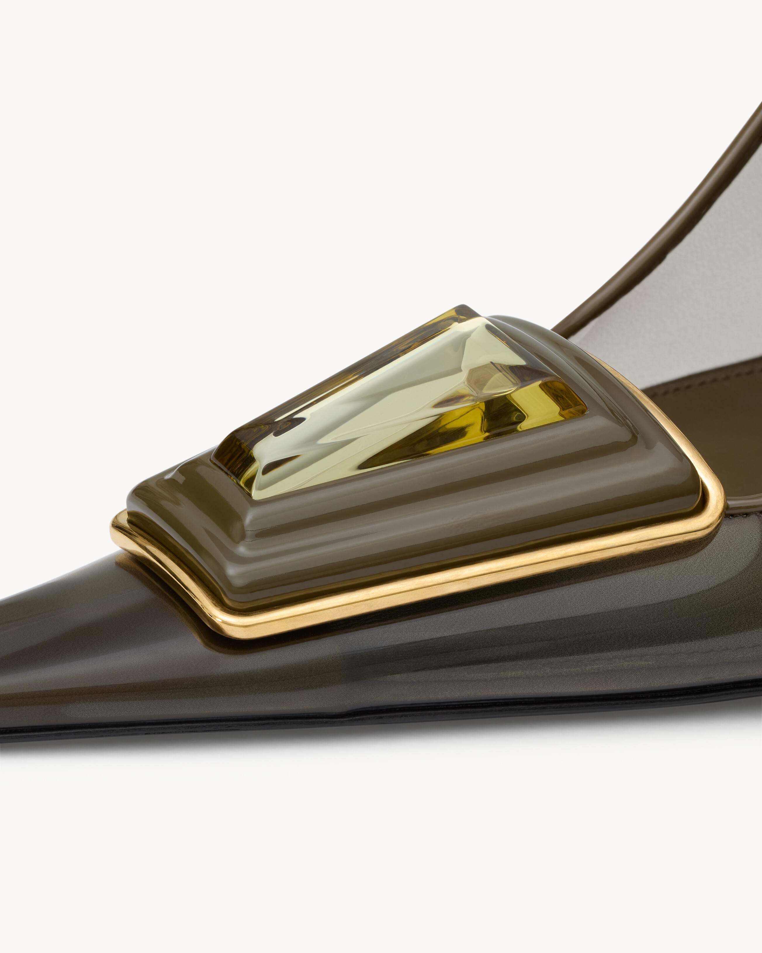 SIBYL slingback pumps in TPU, patent leather, and satin