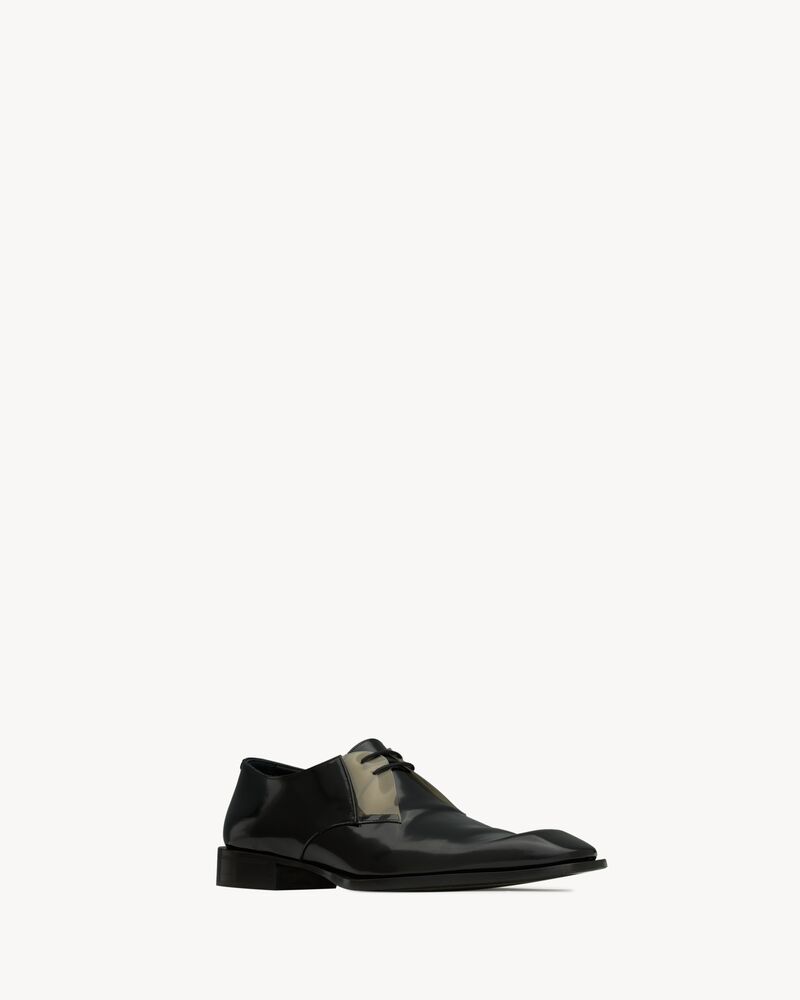 NICO derbies in glazed leather and TPU
