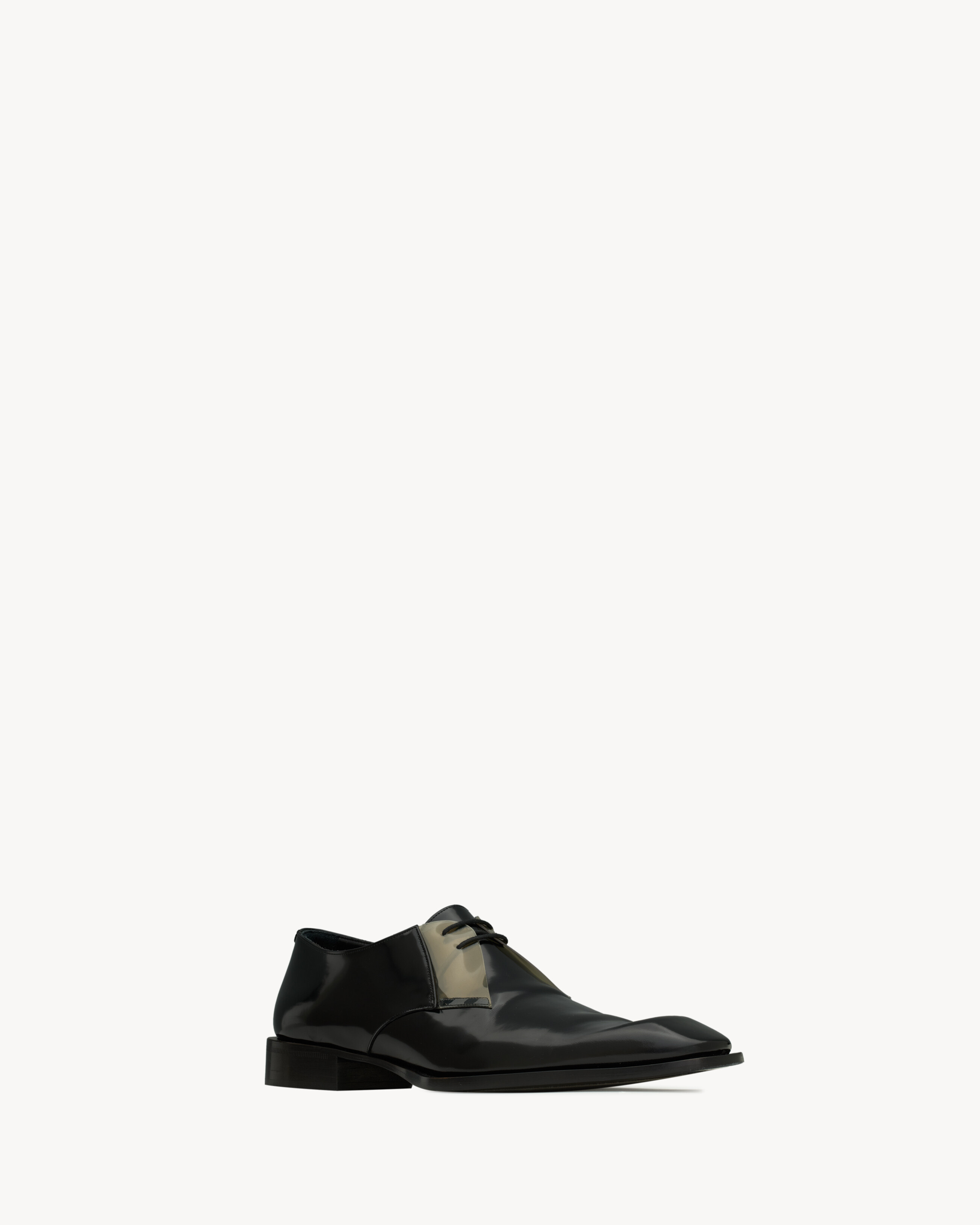 NICO derbies in glazed leather and TPU
