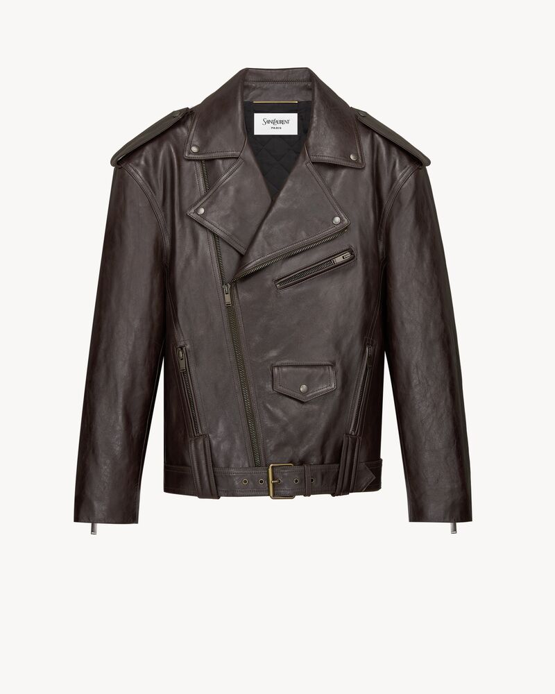biker jacket in smooth leather