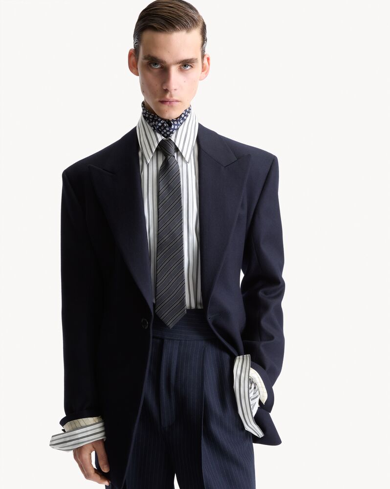 striped tie in silk jacquard