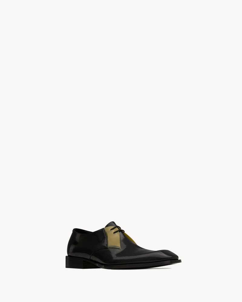 NICO derbies in glazed leather and TPU