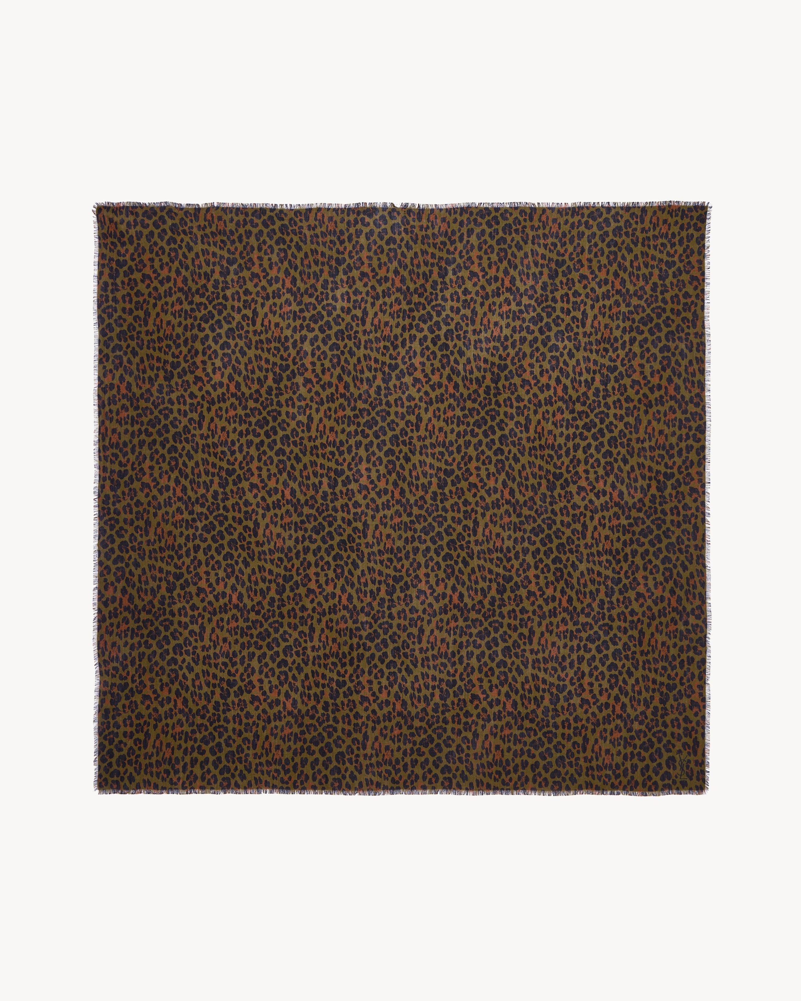 CASSANDRE square scarf in leopard wool twill