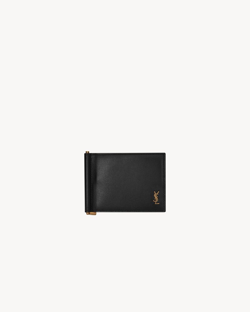 TINY CASSANDRE Bill clip wallet in shiny leather