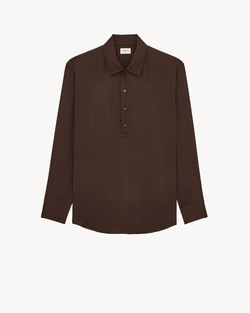 shirt in diamond silk jacquard