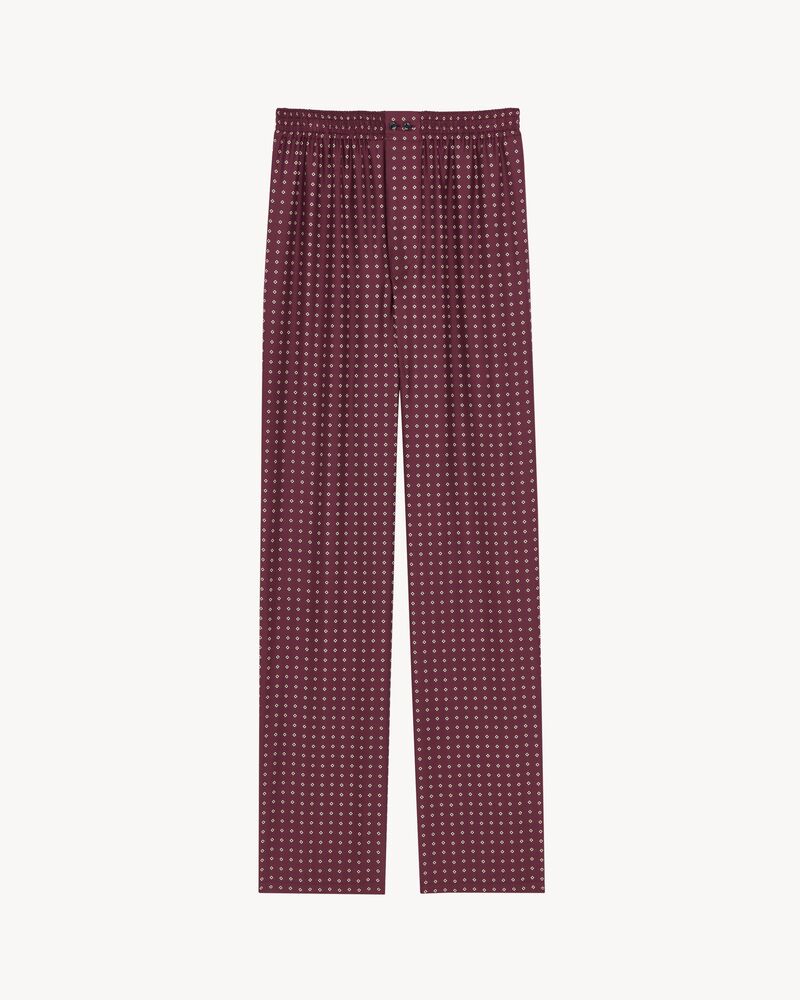 pajama pants in diamond silk satin