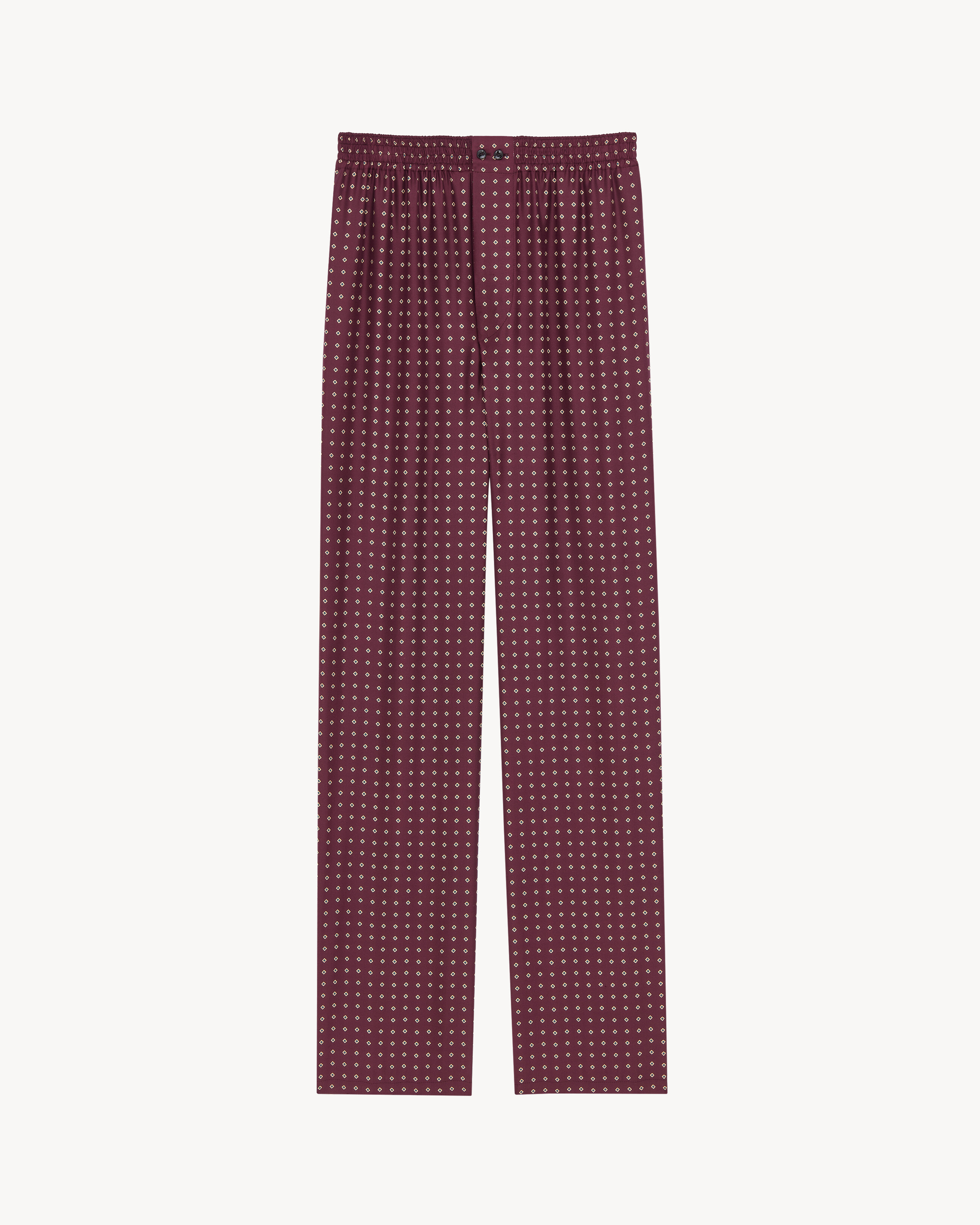 pajama pants in diamond silk satin