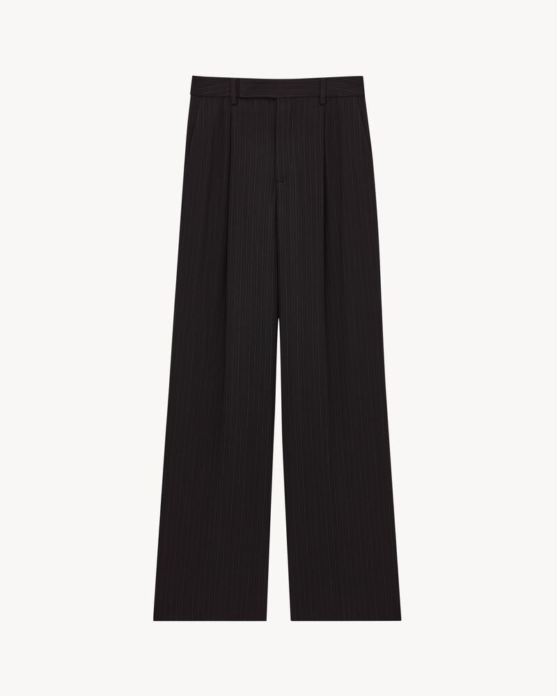 fluid pants in striped crepe