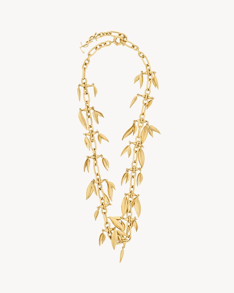 willow leaf necklace in metal