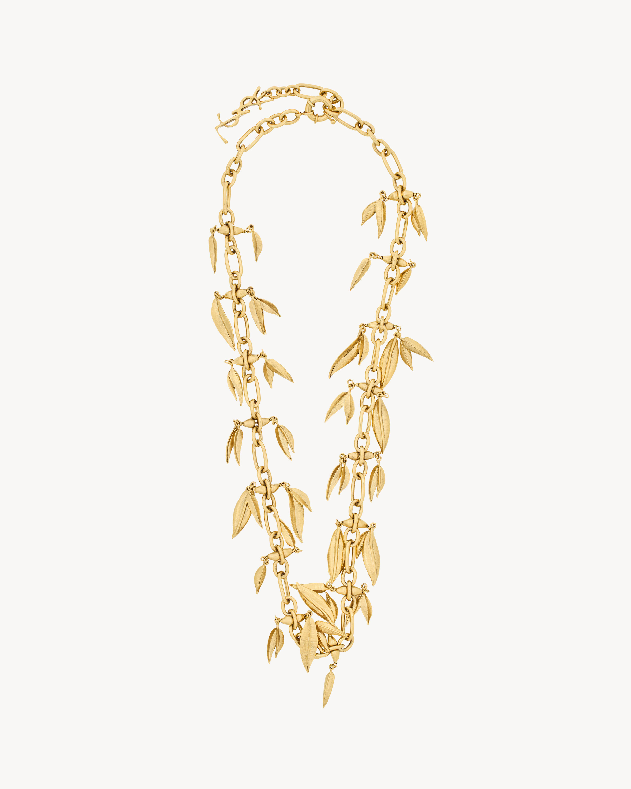 willow leaf necklace in metal
