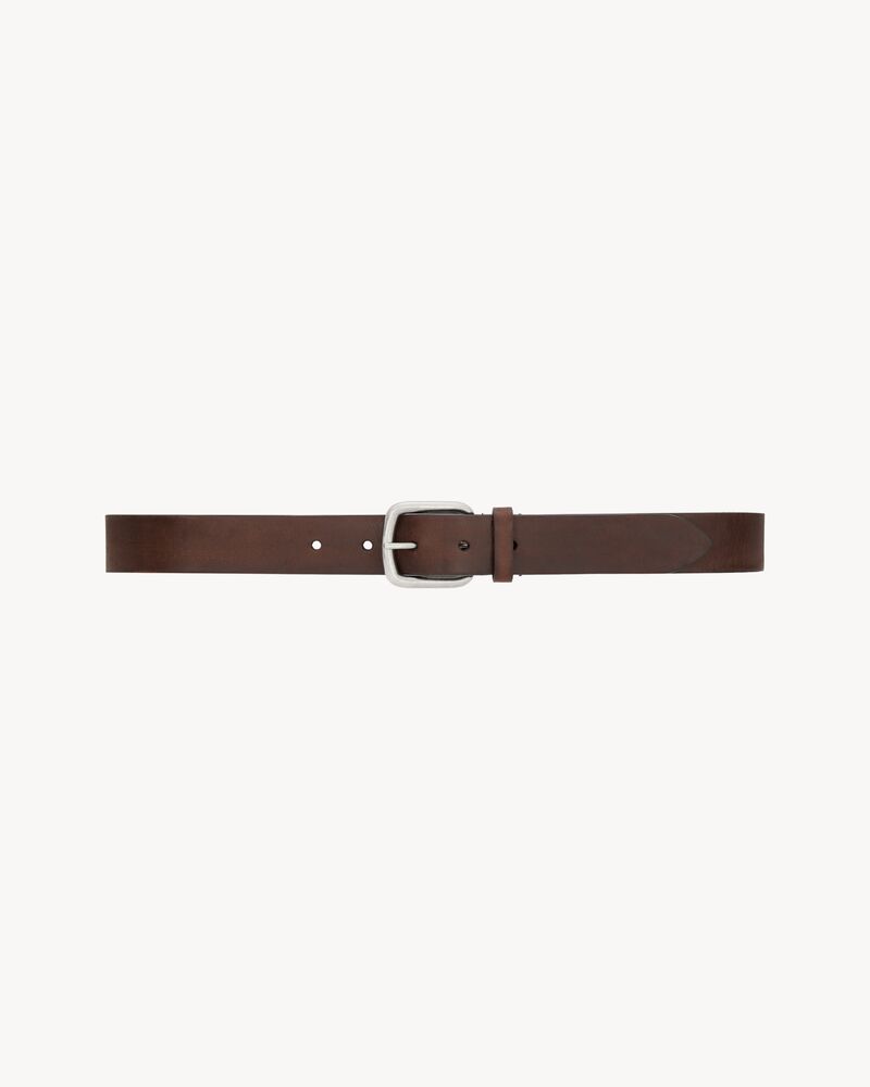 rectangular buckle belt in leather