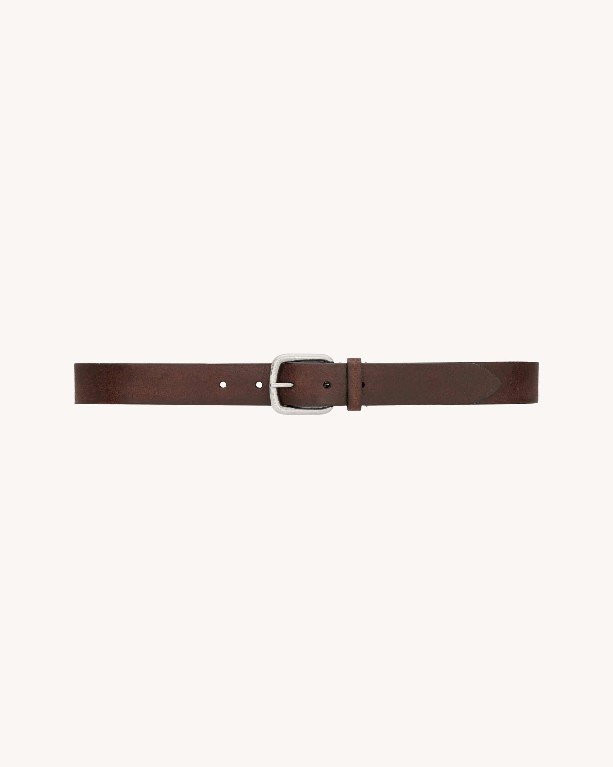 rectangular buckle belt in leather