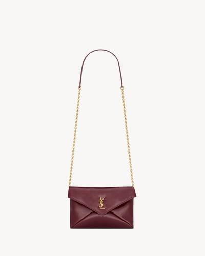 CASSANDRE small chain pouch in shiny leather in Red | Saint