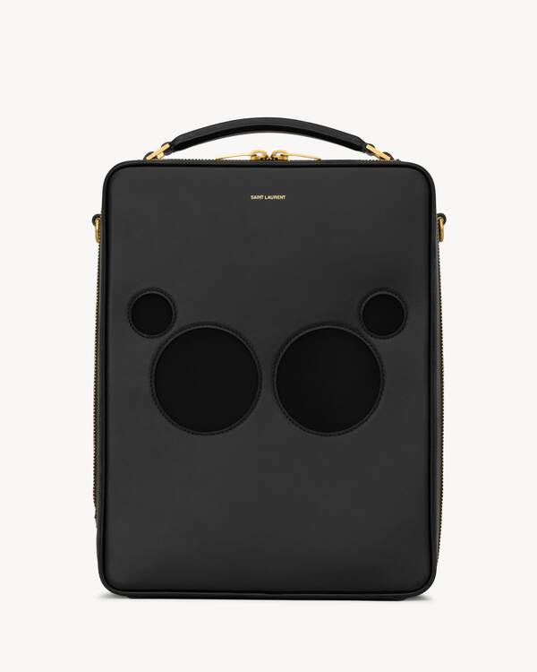 PORTABLE SPEAKER BAG IN LEATHER in Black | Saint Laurent | YSL KR