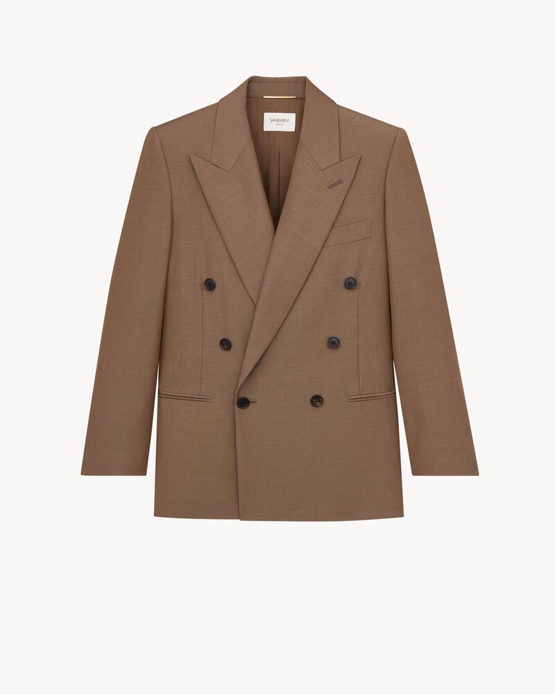 double-breasted jacket in light wool and mohair