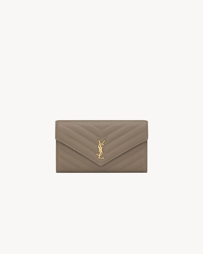 CASSANDRE large flap wallet in GRAIN DE POUDRE leather
