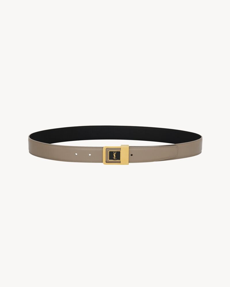 LA 66 buckle belt in lacquered leather
