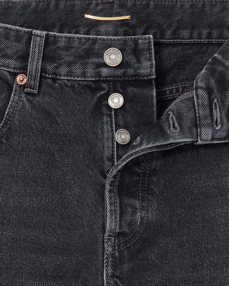 straight jeans in ash black denim
