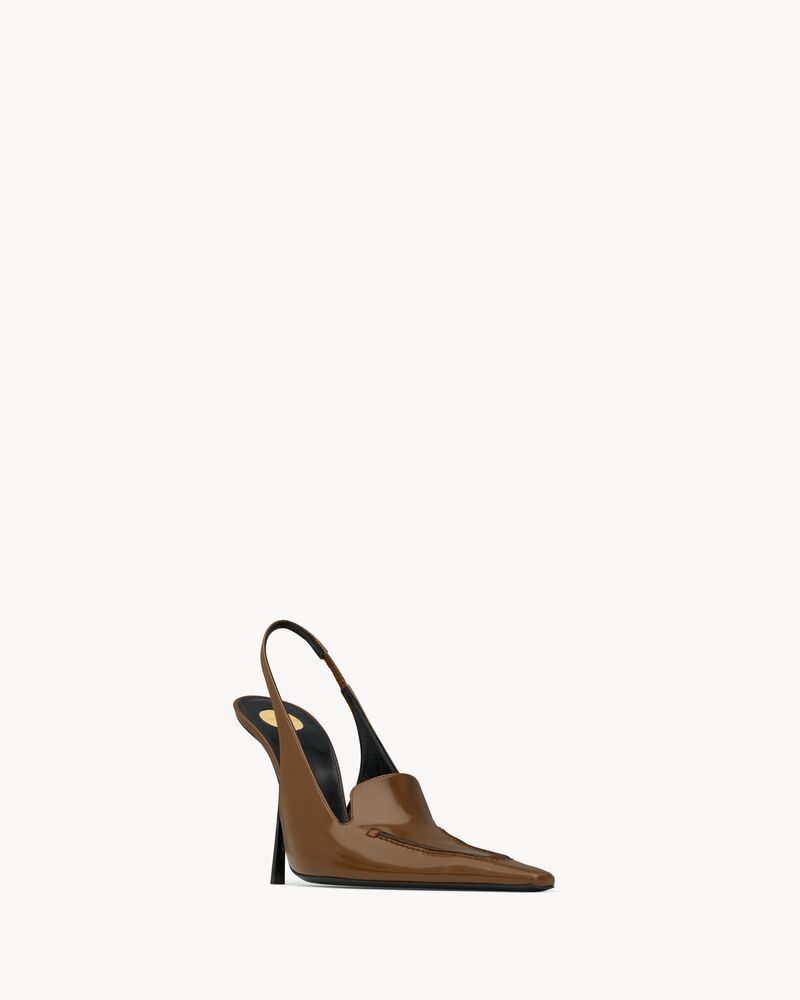 VOLTAIRE slingback pumps in glazed leather