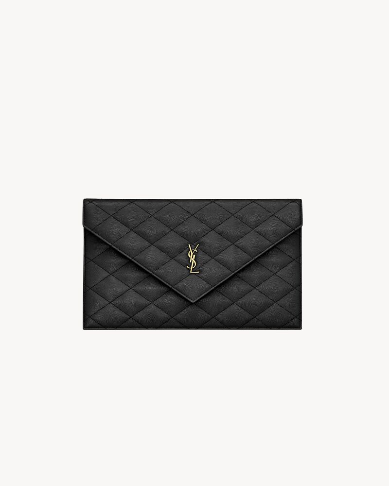 PARIS pochette en cuir GRAIN DE POUDRE