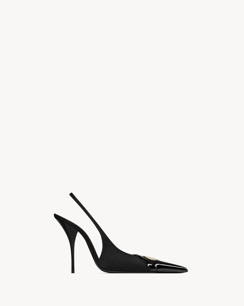 LOUIS slingback pumps in patent leather and satin