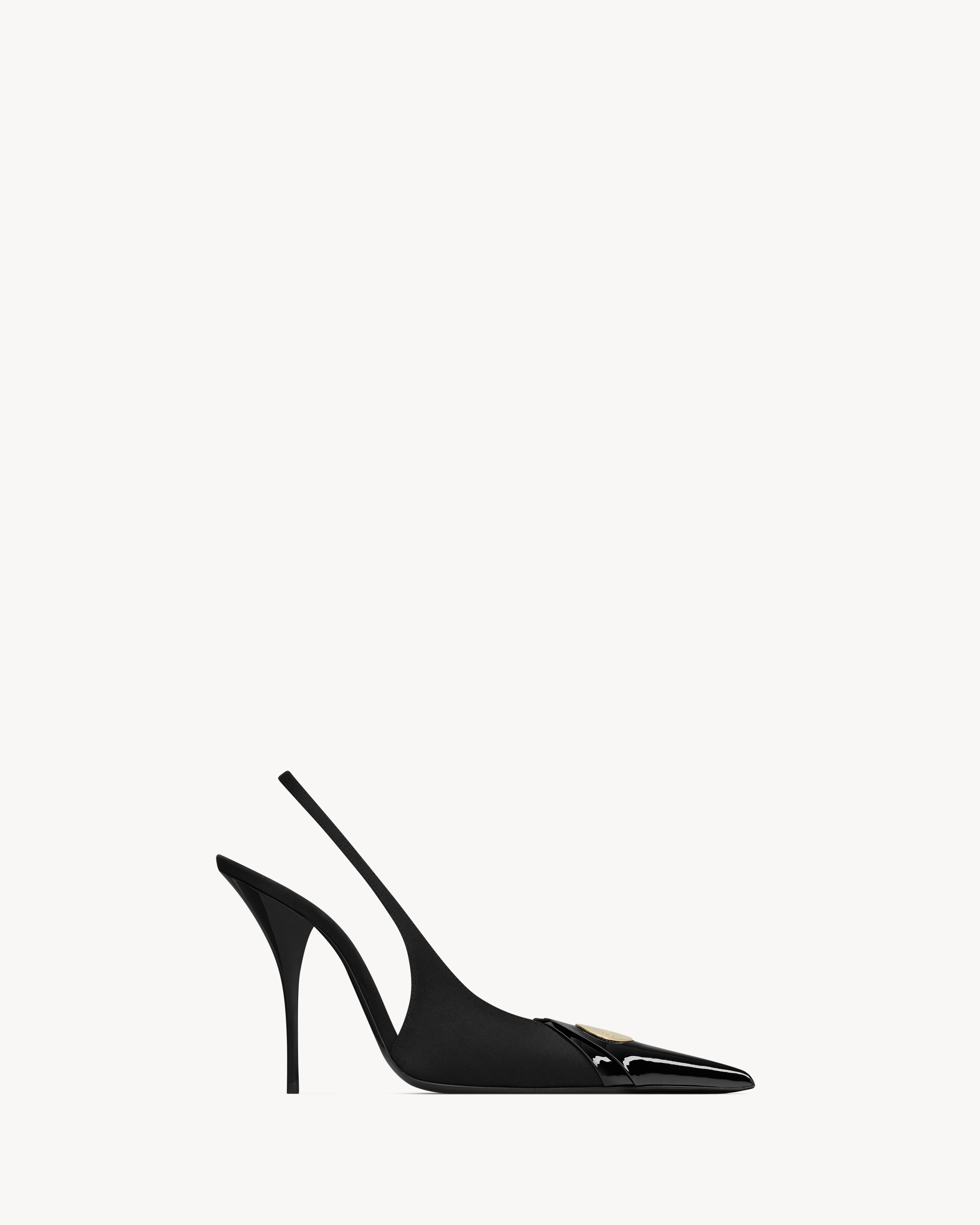LOUIS slingback pumps in patent leather and satin