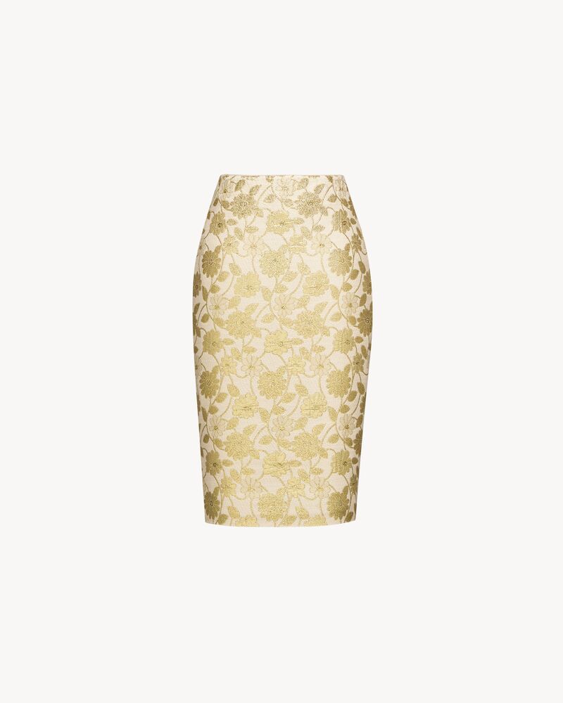 brocade midi skirt