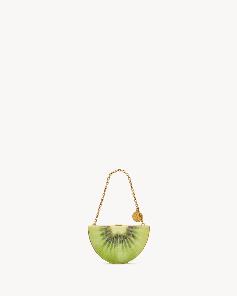 EVENING mini kiwi clutch in resin