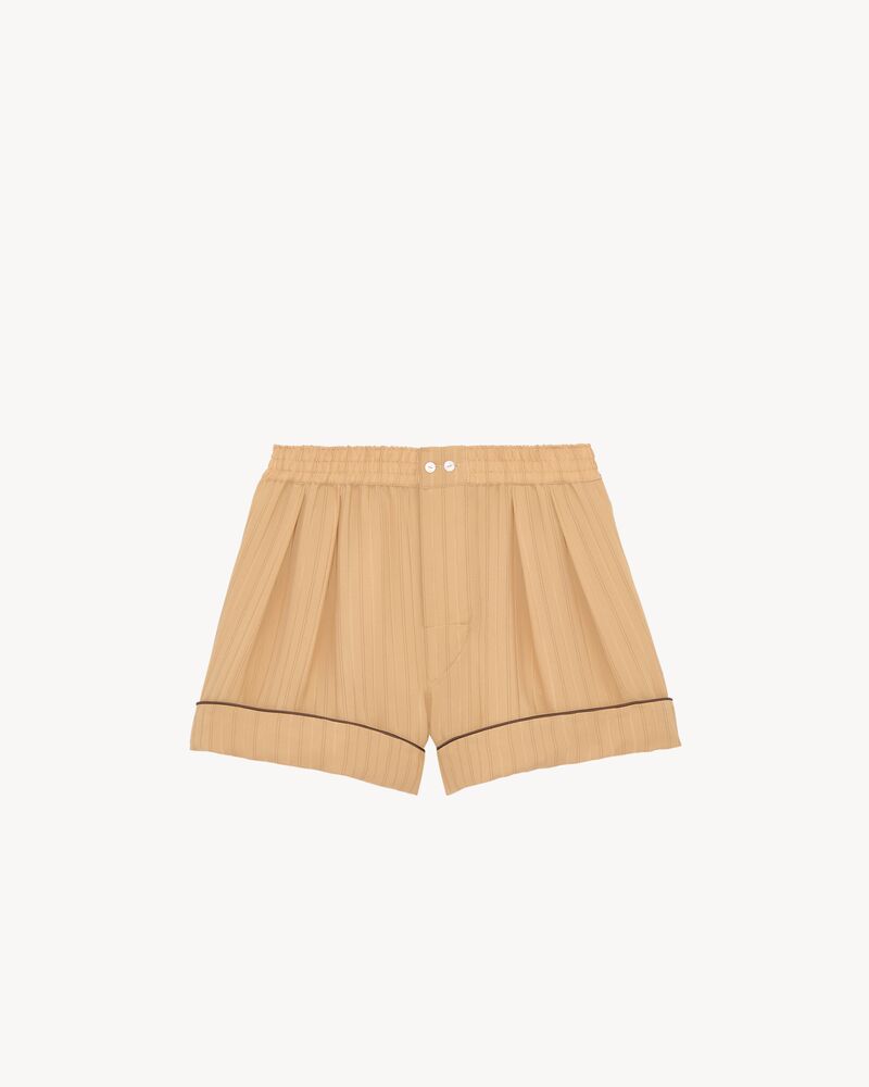 pajama shorts in striped silk