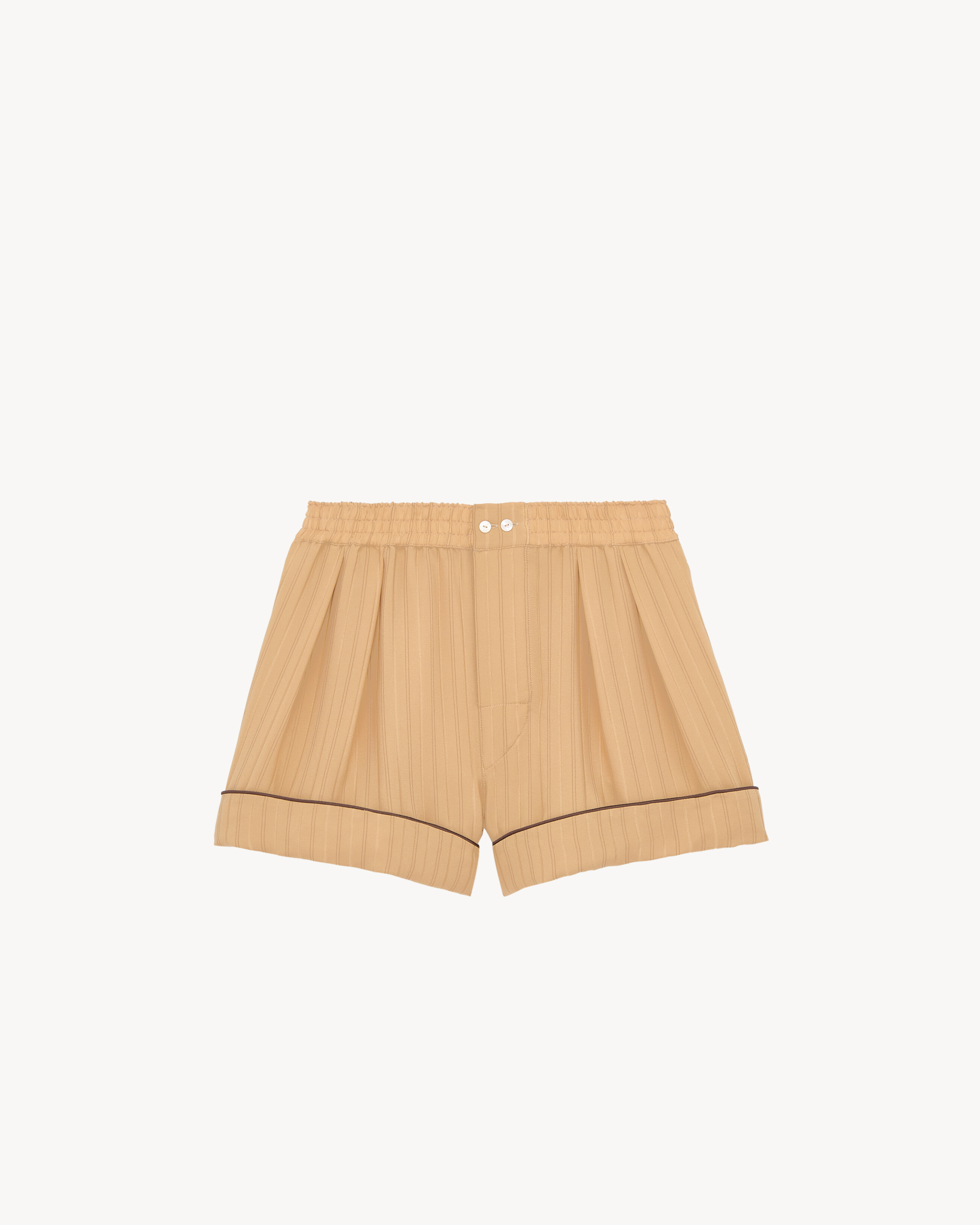 pajama shorts in striped silk