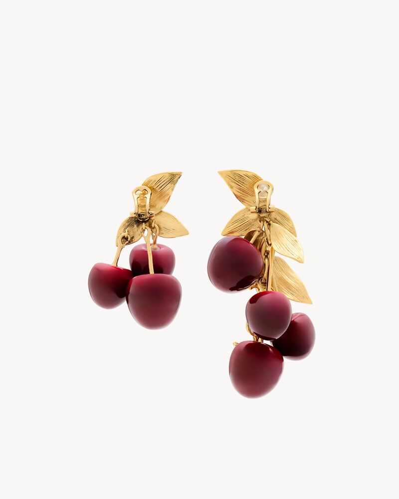 CASSANDRE cherry earrings in resin and metal