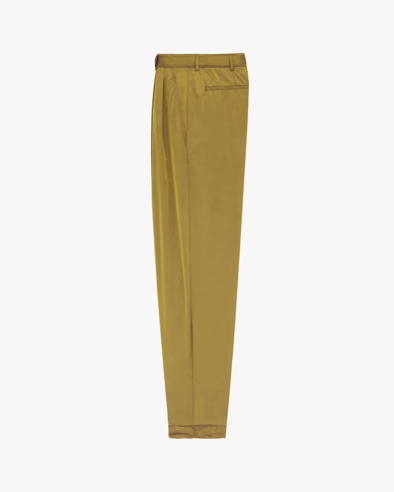 slim-fit pants in crinkled nylon