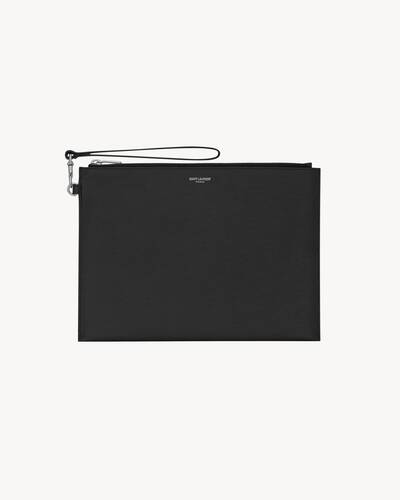 サンローラン パリ ジップタブレットホルダー（グレイン・ド・プードル