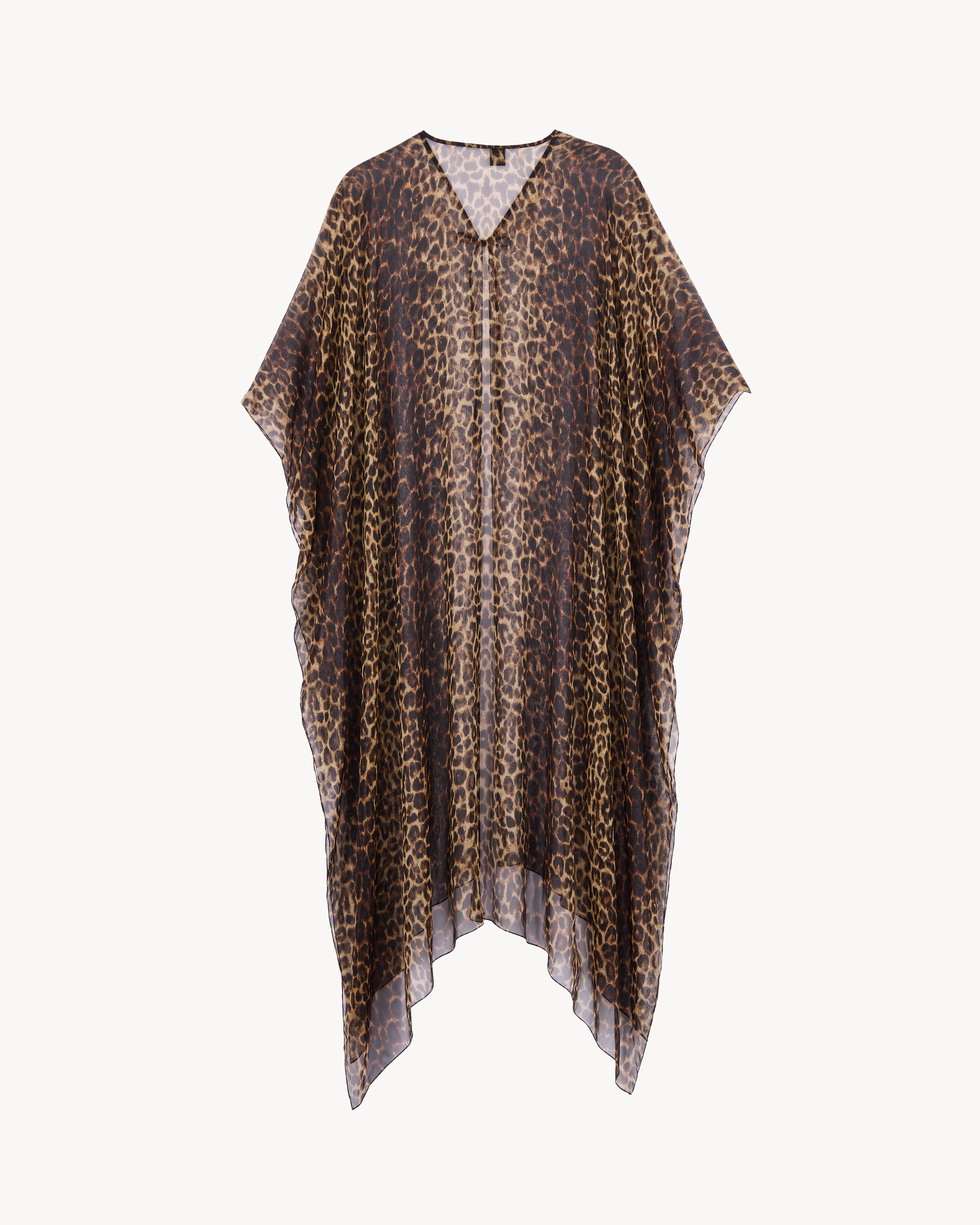 kaftan in leopard wool twill