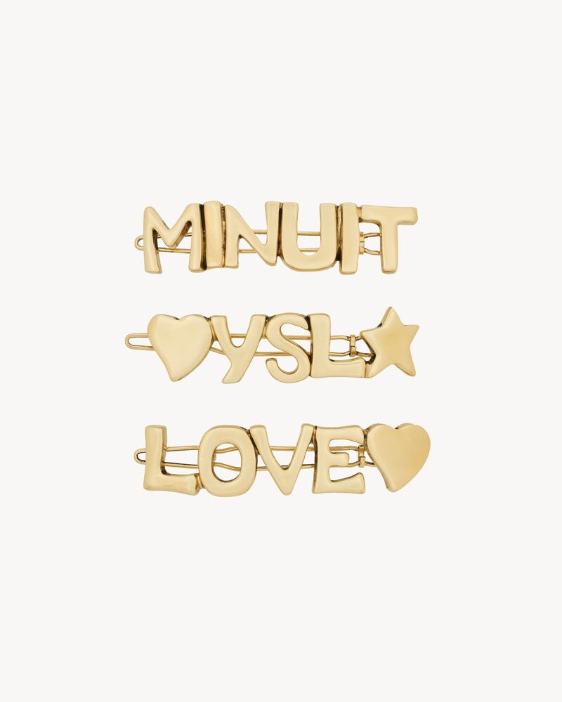 Pasadores para el cabello Love Letters de metal