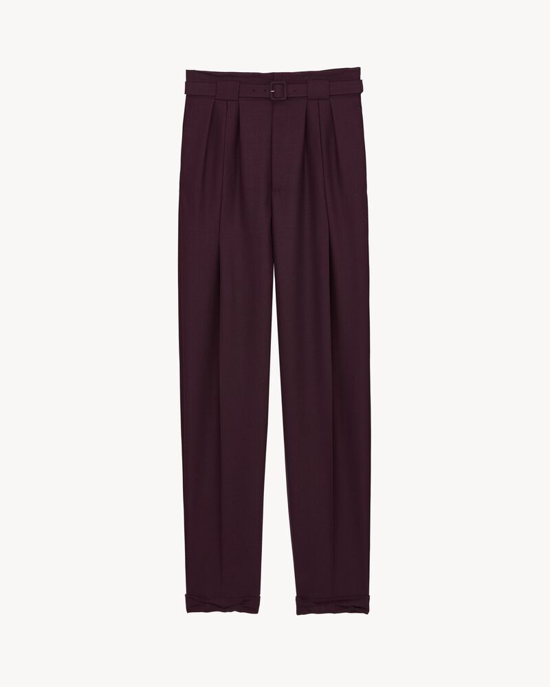 belted pants in wool and mohair