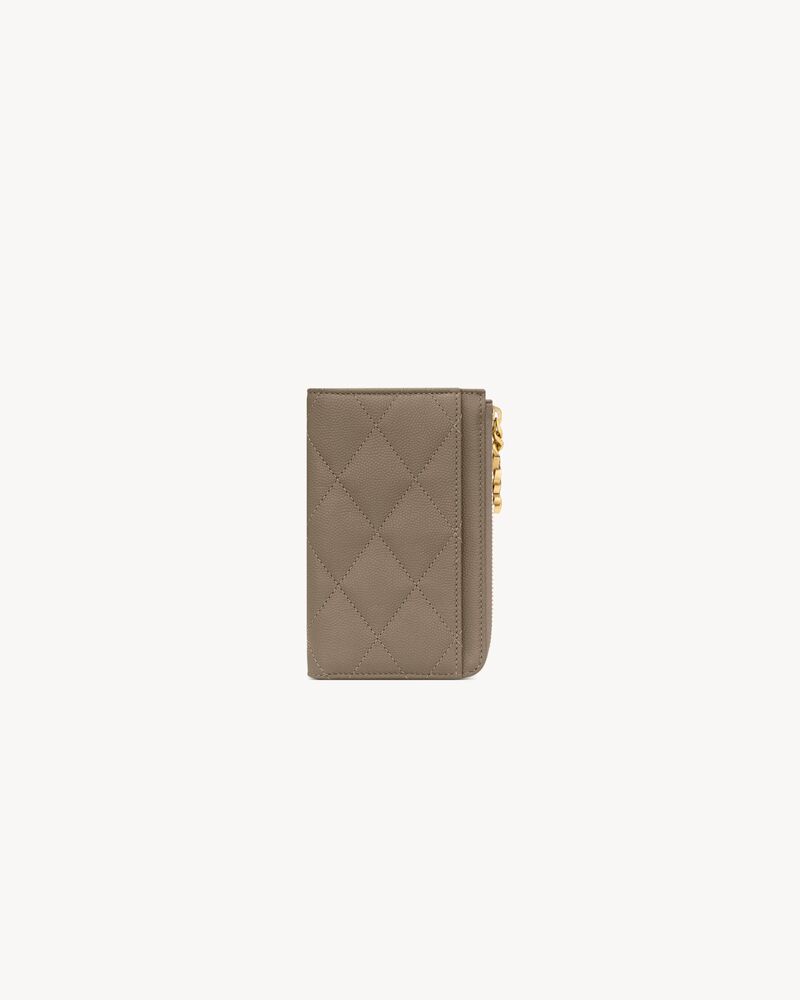 CASSANDRE BIJOU zip card case in GRAIN DE POUDRE leather