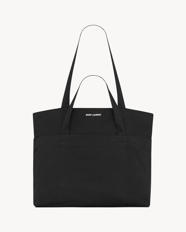 MULTIPOCKET TRAVEL TOTEBAG IN CANVAS in Black | Saint Laurent