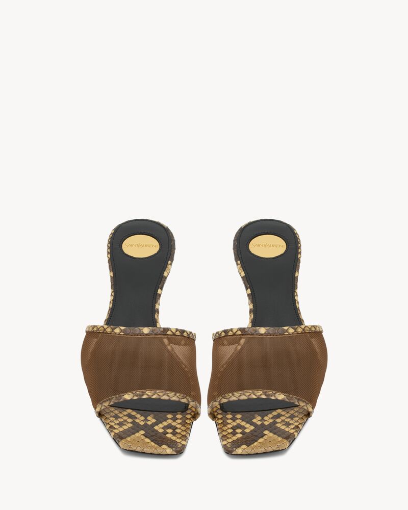 SIP mule sandals in mesh and python