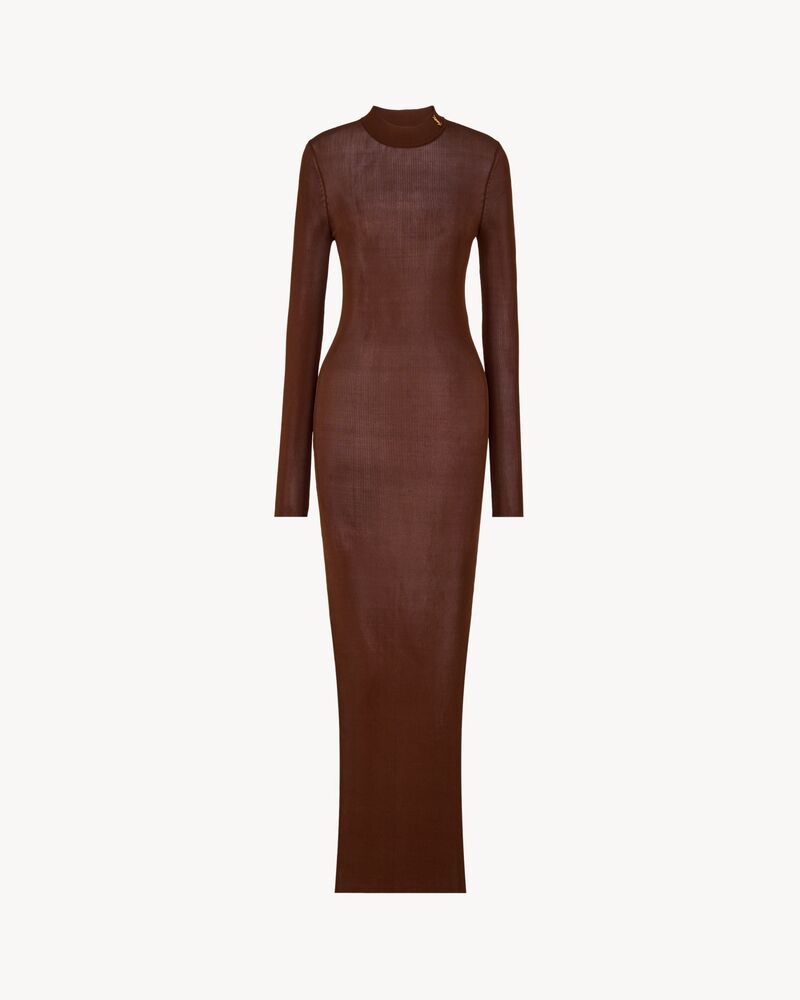 CASSANDRE collar dress in rib-knit silk