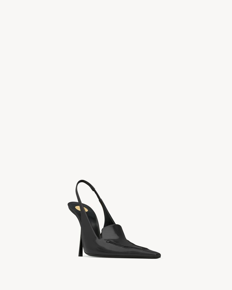 VOLTAIRE slingback pumps in glazed leather
