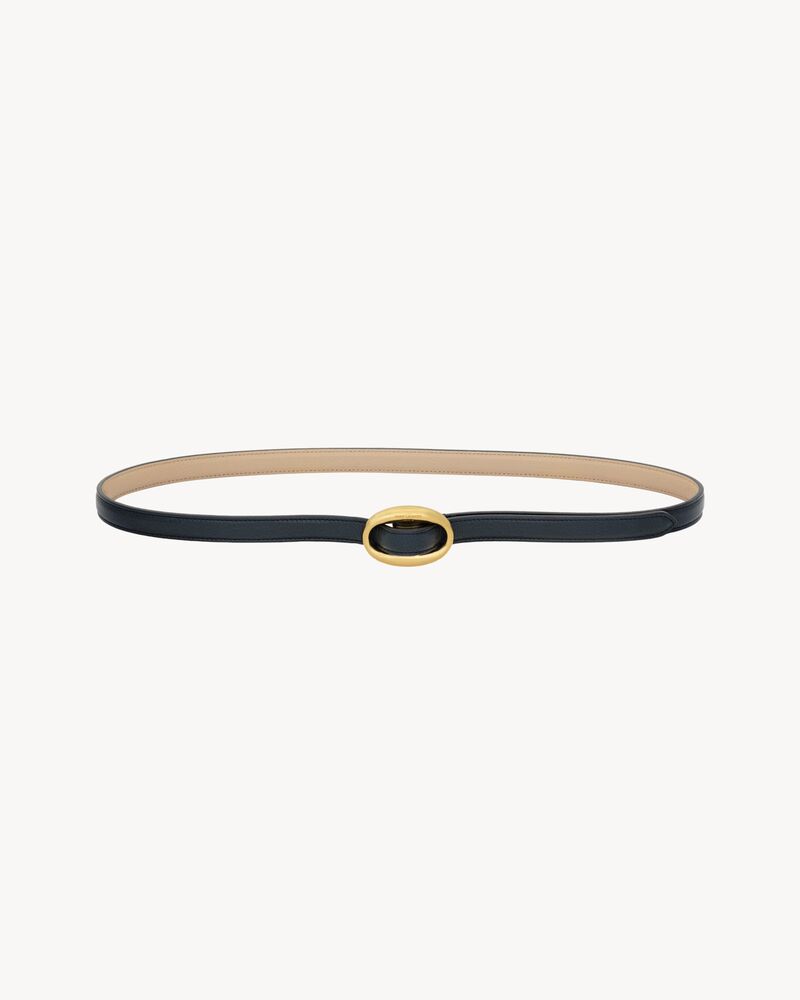 Ceinture fine réversible à boucle ovale en cuir lisse